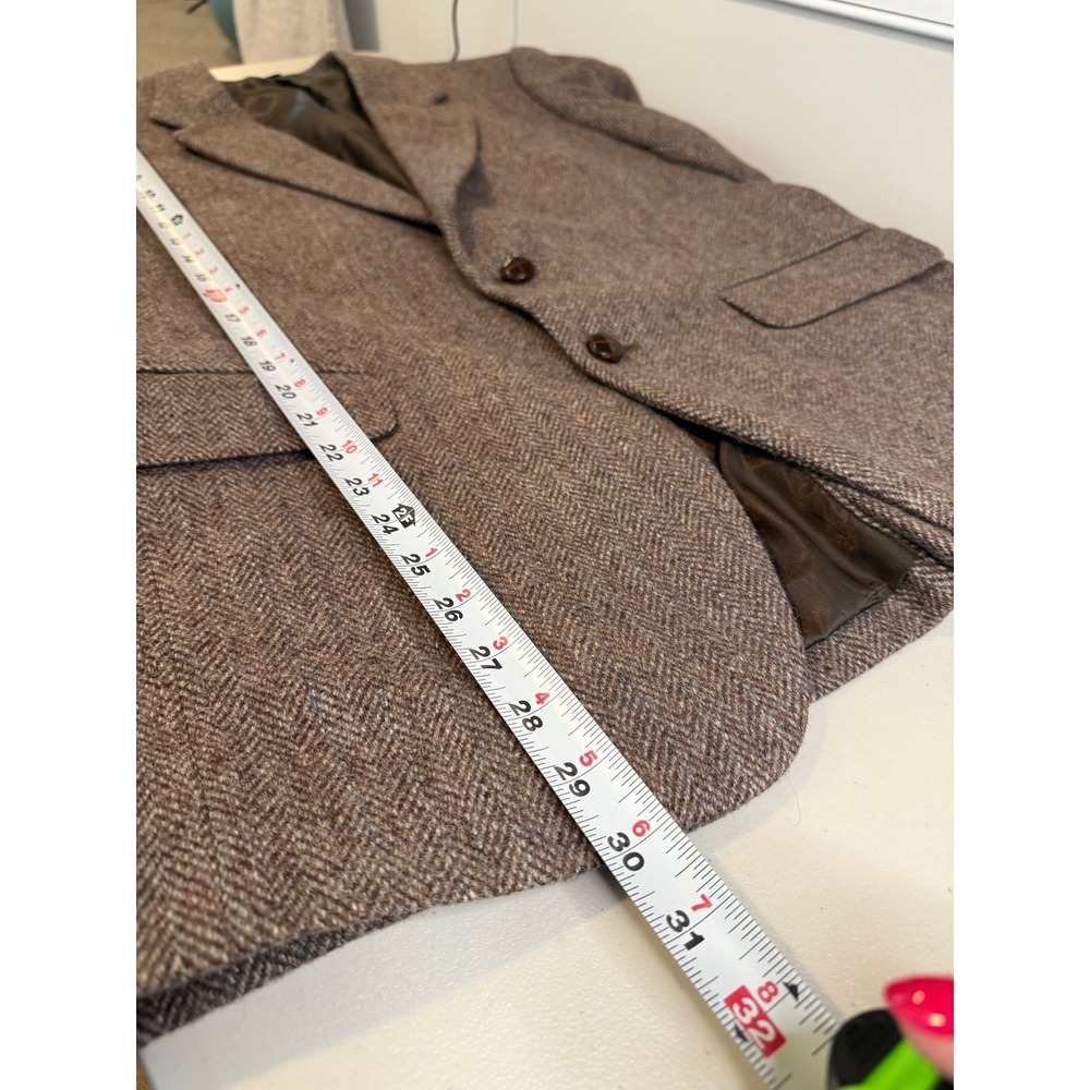 Joe Namath Sport Coat Brown Herringbone 100% Wool Blazer Mens 42R - Picture 9 of 9